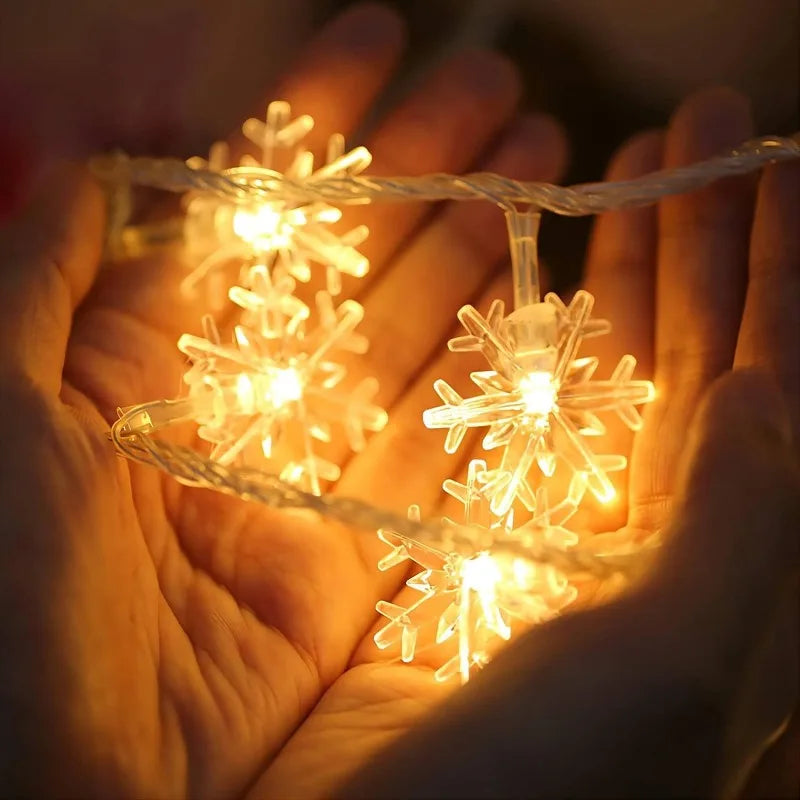 10/20/80Leds Snowflake String Garland Fairy Lights USB