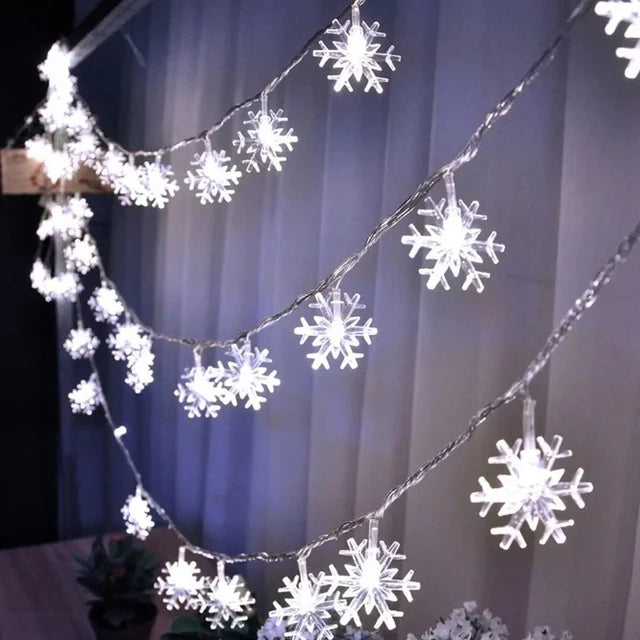 10/20/80Leds Snowflake String Garland Fairy Lights USB